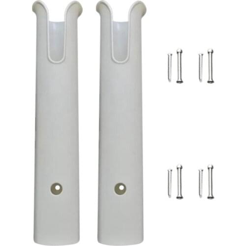 2Pcs Plastic Fishing Rod Holder Fishing Pole Rack Ship Fish Rod Tube Yacht Fishing Rod Frame for Boat White
