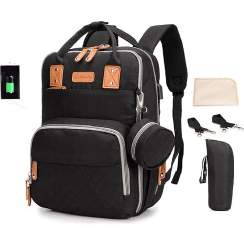 Baby Diaper Backback Large Capacity Mummy Nappy Bag Multifunctional Casual Travel Daypack with Pacifier Holder Changing Pad
