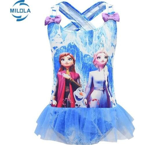 Disney Frozen Girls Swimsuit Summer Toddler Girls Swimwear Kids Cartoon Print Children Bathing Suit One Pieces Swim Wear Cute