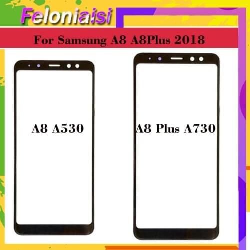 For Samsung Galaxy A8 2018 A530 A530F SM-A530F A530N A8+ Plus A730F A730 Touch Screen Front Panel Glass Lens Front Outer