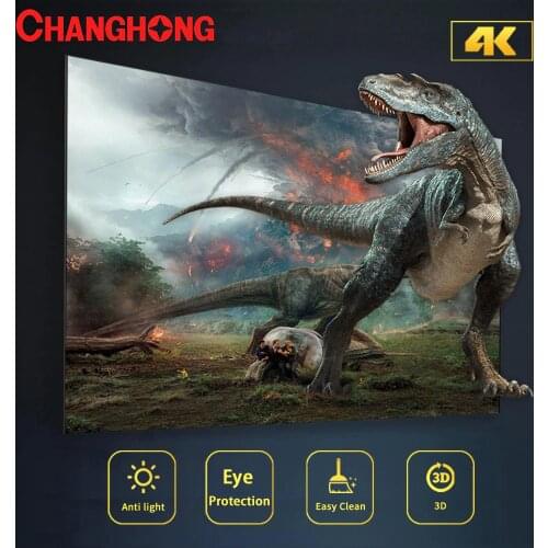 Changhong Projector Anti Light Screen 16:9 80"- 100" Foldable Screen for Long Focus Projector,Support 4K HDR 3D TV DLP Projector