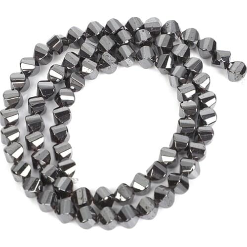 Faceted Irregular Black Hematite Natural Stone Beads Loose Spacer Beads for Jewelry Making Bracelets DIY Accessories 3/4/6MM
