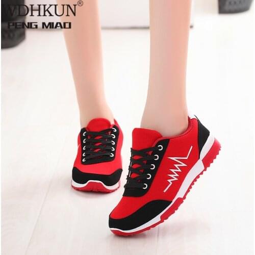 Wedge Shoes Woman New Mesh Women Shoes Luxury Designers Lace-Up Red Black Women Sneakers Casual Chaussures Femme Basket Femme
