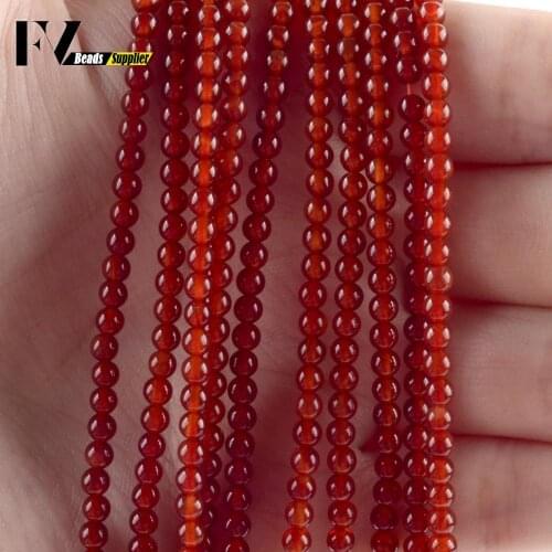 3mm Red Jades Stone Round Beads For Jewelry Making Needlework Diy Loose Spacer Beads Bracelet Necklace Crafts Wholesale 15
