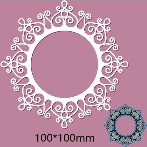 Metal Cutting Dies circle pattern frame new for decoration card DIY Scrapbooking stencil Paper Album template Dies 100*100mm