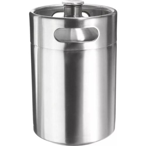 5L Homebrew Growler Mini Beer Keg Stainless Steel 170oz for Craft Beer Dispenser System Home Brew Brewing Barrel Holds