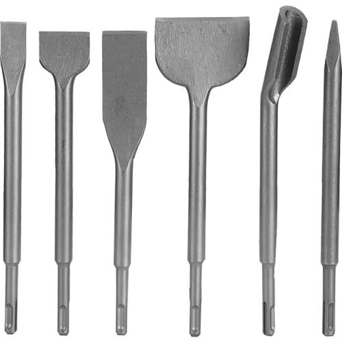 New 6pcs Chisel Rotary Hammer SDS Plus Drill Chisel Set Concrete Wall Drilling Tool Chisels Dropshipping