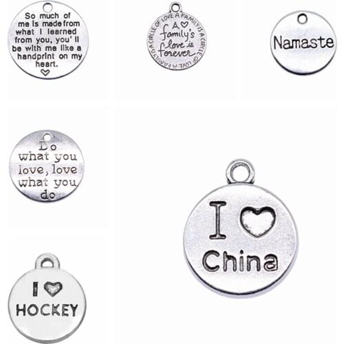 Wecharms bulk charms for jewelry making kit pendant diy jewelry accessories Smile Is The Same In All Lauguages Charms