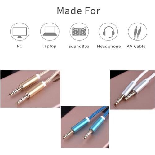 Gold Plated Male To Male 3.5 Mm To 6.35 Mm Stereo Audio Cable Aux Car Audio Cable
