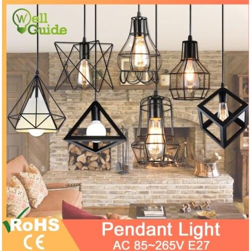 Retro loft Industrial Vintage Cage Pendant Light E27 Iron Hanging Lights Hanging Lamp For Restaurant Bar Counter Lamp