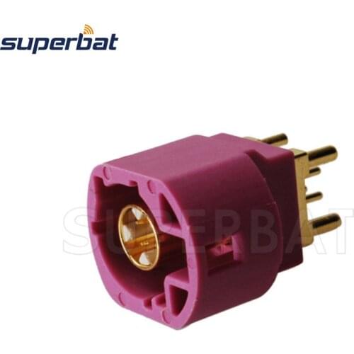 Superbat 10pcs Fakra Jack Straight PCB Mount Contact 4 pin 335V RF Coaxial Connector