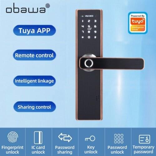 Oklar Biometric Fingerprint Lock Security Intelligent Smart Lock With WiFi Tuya APP Password IC Card Door Lock Electronic