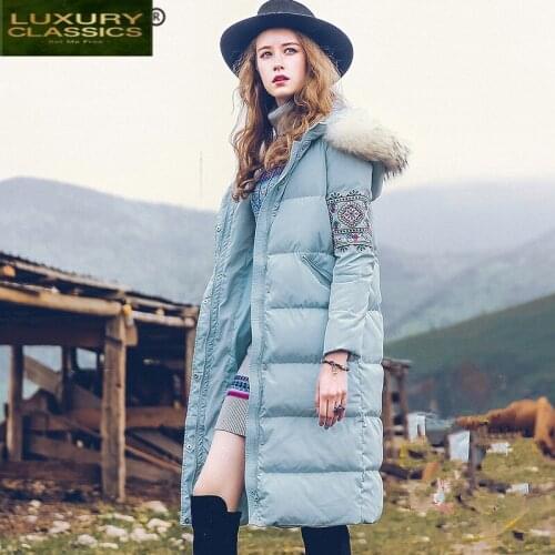 Women Winter Down Coat Cothes 2021 Elegant Korean Warm Duck Down Jacket Female Real Raccoon Fur Overcoat Hiver 51171443