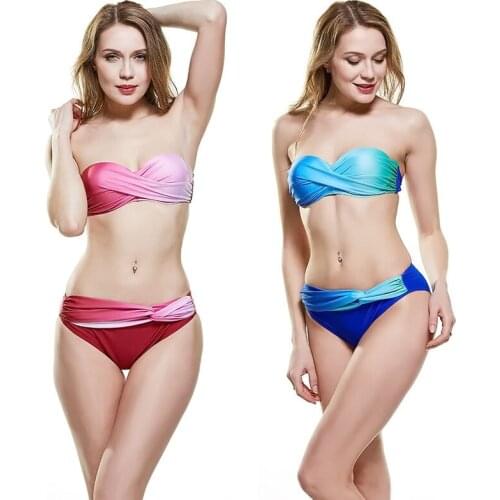 Women Bikini 2020 Sexy Bathing Suits 2 Piece Suits Tube Top Swimwear Brazilian Push Up Swimsuit Biquini Swimming Suit for Womens