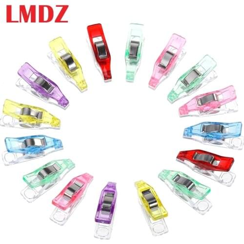 LMDZ 100 Pcs Sewing Clips Mini Multicolor Plastic Clips Fabric Clamps Patchwork Clips Clothing Clips Holder Quilting Clip