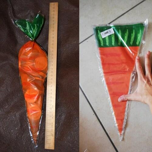 20pcs carrot plastic candy bags easter decoration carrot gift bag cookie packing bags kids birthday party supplies easter decor