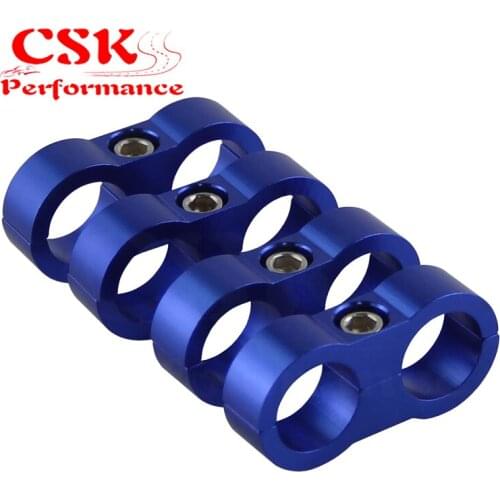4pcs AN -10 AN10 19MM Blue Braided Hose Separator Clamp Fitting Adapter Bracket black / blue