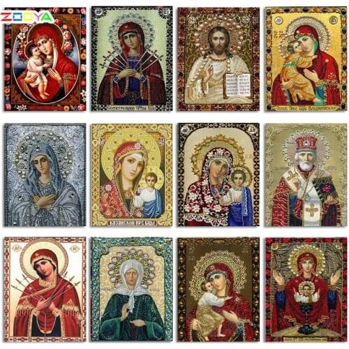 Diy Guardian Angel Orthodox Icons 5D Diamond Embroidery Religions Diamond Painting Mosaic Religious Crystal Craft New Sale 1Zj01