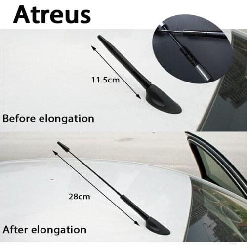 Atreus 4Size Carbon Fiber Car AM FM Radio Antenna Stickers For Lexus Honda Civic Opel astra h j Mazda 3 6 Kia Rio Ceed Volvo