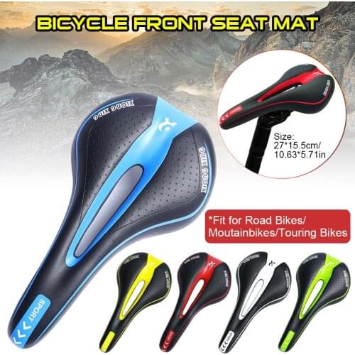 Hollow Bike Saddle Silicone Cushion PU Leather Surface Silica Filled Gel Comfortable Cycling Seat Shockproof Bicycle Saddle