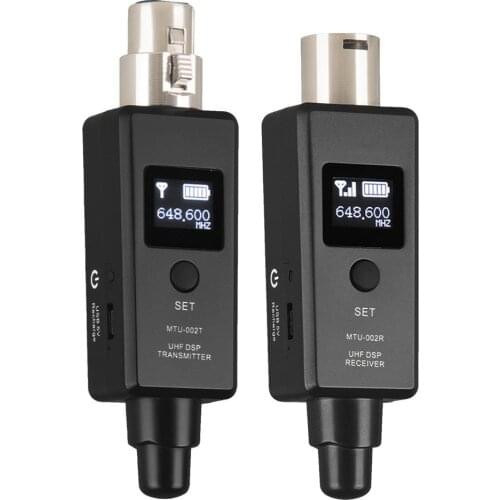 Wireless Transmitter Receiver Mic Adpater For Dynamic Microphone, Audio Mixer, DSLR Camera,PA System,Recorder,louderspeaker