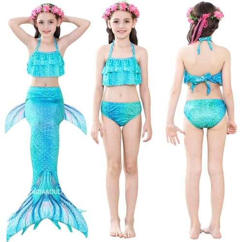 Girls Mermaid Tails Swimming Dresses Cosplay Costume Beach Clothes Little Mermaid Swimsuit for Kids Children Swimmable Costumes