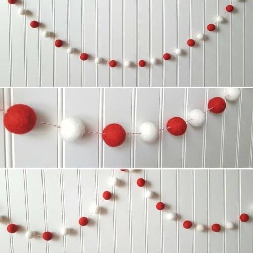 Home Decor Hanging Nursery Balls Pom Pom Garland Nordic Felt String Handmade Kids Childrens Room Wall Ornament Decorative Gifts