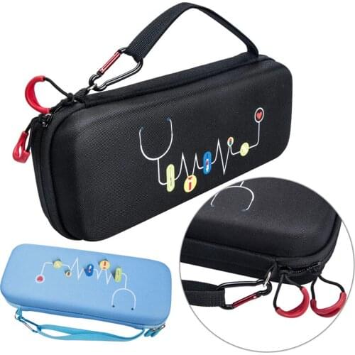 Double Layer Hard EVA Portable Stethoscope Carrying Case Bag Pouch Cover for 3M Littmann /MDF/ADC/Omron and Other Accessories