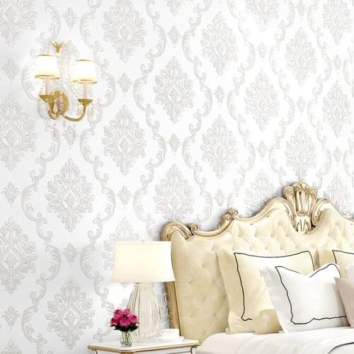 Q QIHANG European Luxury 3d Damascus Bedroom Living Room TV Background Non-woven Wallpaper 0.53m*10m=5.3m2