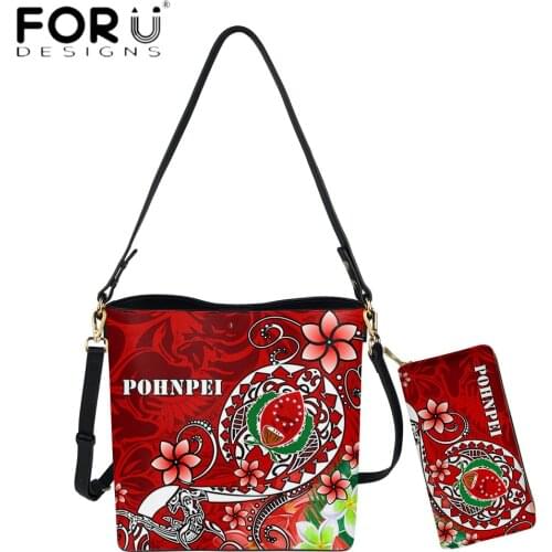 FORUDESIGNS Pohnpei Polynesian Turtle With Plumeria Print Luxury Women Shoulder Sac And Purse Casual Lady PU Crossbody Bolsas