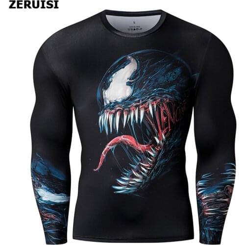 New Arrival 3D Printed T shirts Men Compression Shirt Costume Long Sleeve Tops For Male Fitness Hip hop Clothing