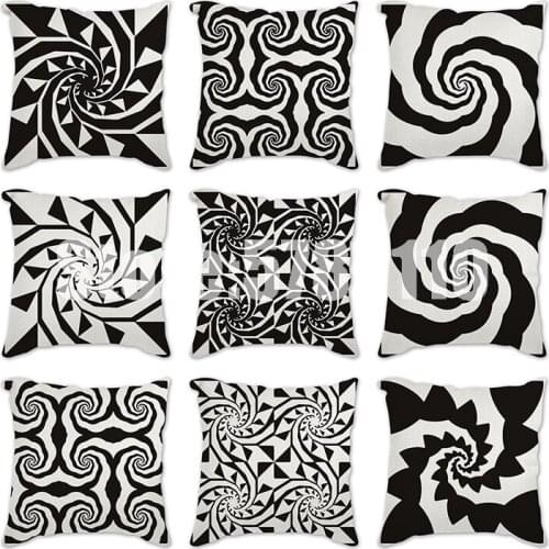 Geometric Pillow Case 45*45cm New Cushion Cover Home Seat Chair Car Cushion Cover Cotton Linen Printed Pillow Covers Pillowcase