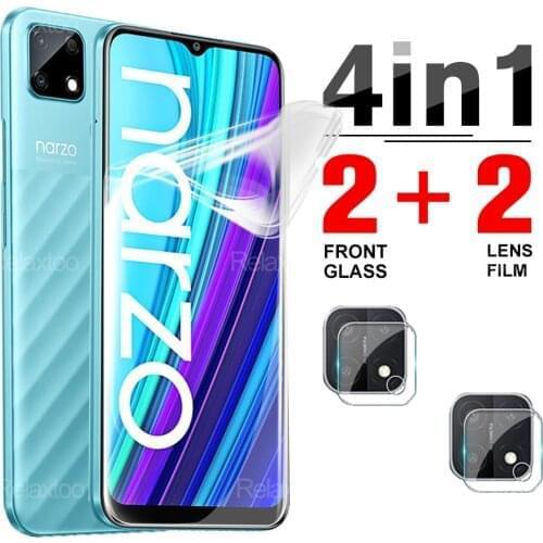 4 in 1 Hydrogel Protector Film For Oppo Realme Realmi Narzo 30A C25 On Relme30 A C 30 25 Phone Screen Full Cover Camera Glass
