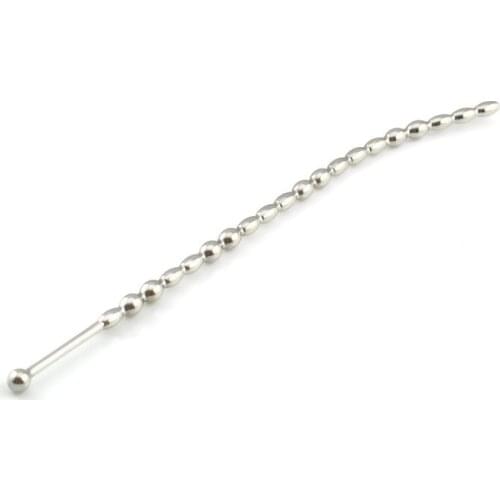 Happygo,Male Stainless Steel Long Urinary Plug Beads Metal Catheter Urethral plug Fetish Chastity Sex Toy Adult Game F-650