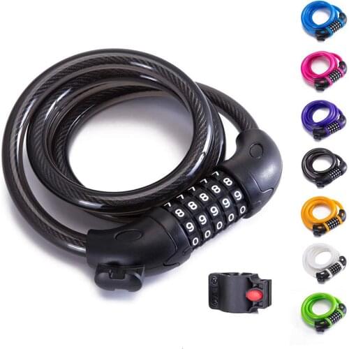 High Security Anti-Theft 5 Digit Combination Steel Wire Bike Motorbike Code Lock
