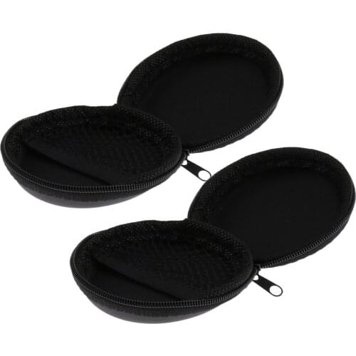 2pcs Mini Microphone Storage Bag Clip-on Microphone Storage Case- Black
