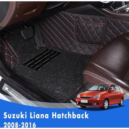 Car Floor Mats For Suzuki Liana Hatchback 2016 2015 2014 2013 2012 2011 2010 2009 2008 Double Layer Wire Loop Foot Pads Carpets