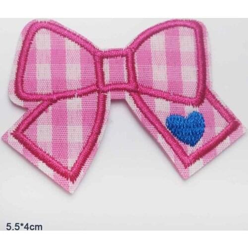 Creative Beautiful Pink Bowknot Iron on Embroidered Clothes Patch For Clothing Girls Woman