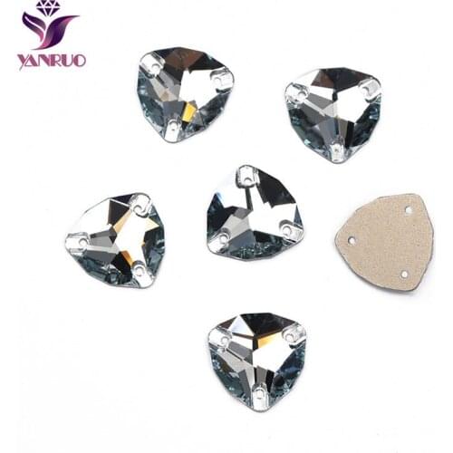 YANRUO 3272 Trilliant Light Sapphire AAAAA All Size Strass Sewing Diamond Hight Quality Glass Crystals for crafts