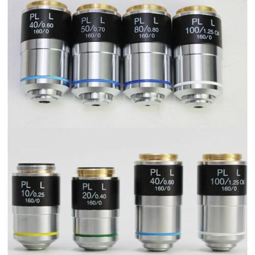 Metallurgical Microscope Plan Achromatic Objective Lens Long Working Distance 5X 20X 50X 80X 100X