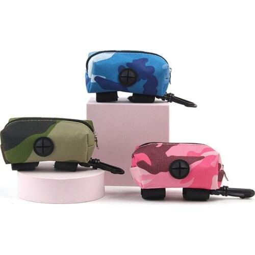 Fashion Camouflage Dog Poop Biodegradable Bag Dispenser Pouch Pet Puppy Cat Pick Up Poop Bag Holder Pets Supplies Garbage Bags