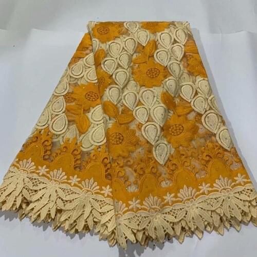 New arrival african lace fabric 2020 high quality lace latest nigerian embroidery net tulle lace with stones for wedding 5yards