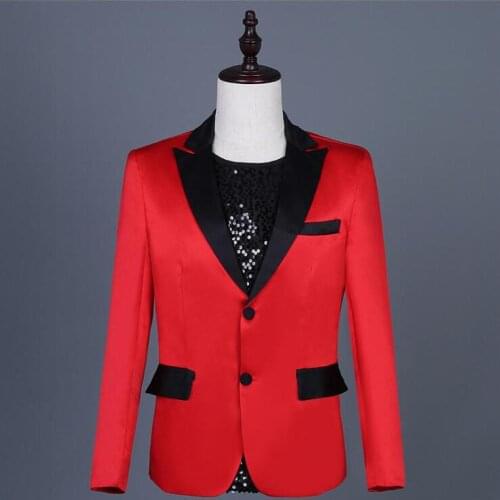 New Mens Casual Formal Blazer Suit Night Show Costumes Wedding Groom Prom Singers Slim Suit Jacket