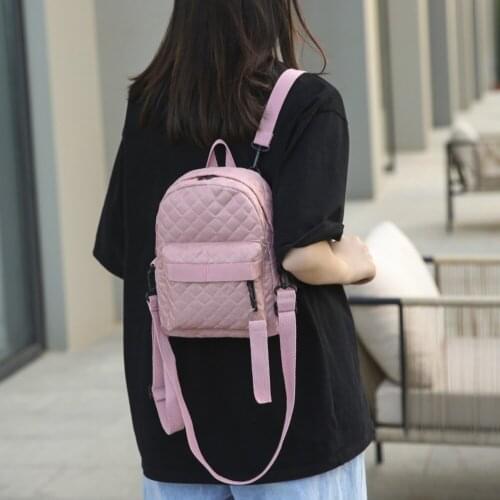 New Womens Backpack Fashion Women Lattice Pattern Crossbody Messenger Bag Casual Shopping Ladies Solid Color Small Handbags