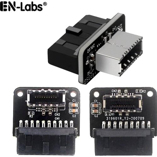 Motherboard Internal USB 3.0 20Pin/19P Header to Type-E A-Key USB 3.1 20 Pin Adapter for Type C Front Panel Chassis Bracket