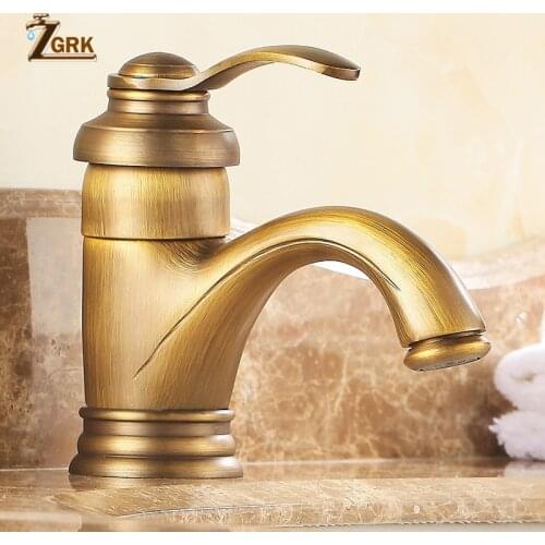 Bathroom Faucet Solid Brass Faucets Single Handle Antique Golden Black Water Mixer Taps Bath Crane