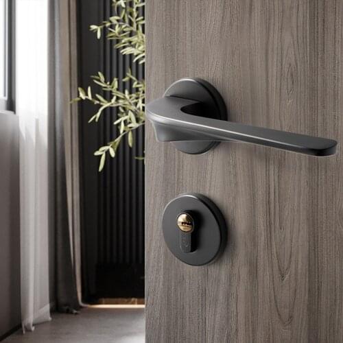 Modern Zinc Alloy Safety Anti-theft Door Locks Home Bedroom Mute Lock Core Hotel Mechanical Handle Lock Hardware Supplies