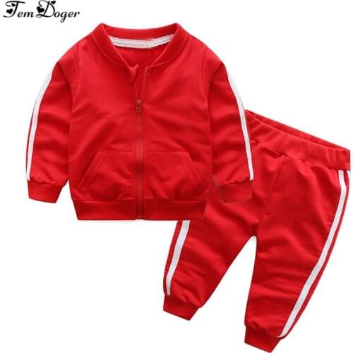 2018 Autumn Fashion baby girl clothes cotton long sleeve solid zipper jacket+pants 2pcs bebes tracksuit baby boy clothing set