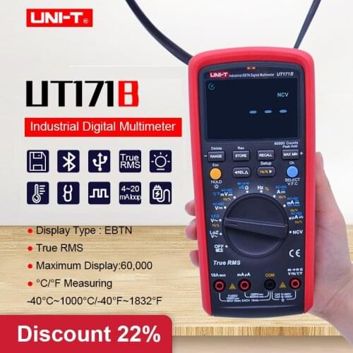 UNI-T UT171B Industrial True RMS Digital Multimeter AC DC voltmeter Ammeter Capacitance Frequency meter 60K count EBTN Display