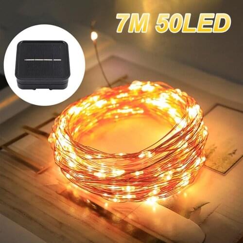 Copper Wire Unique 7m Bright Solar String Lights Long Solar String Lights Creative for Room